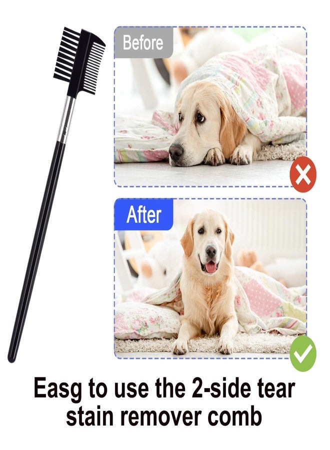 CAPHONT 6 Pack Flea Comb for Cats Dogs,Stainless Steel Dog Cat Grooming Combs With Rounded Teeth,Double-Sided Tear Stain Remover,Dematting Comb For Dogs Cats Ideal for Small, Medium & Large Pets (Blue) - Image 5